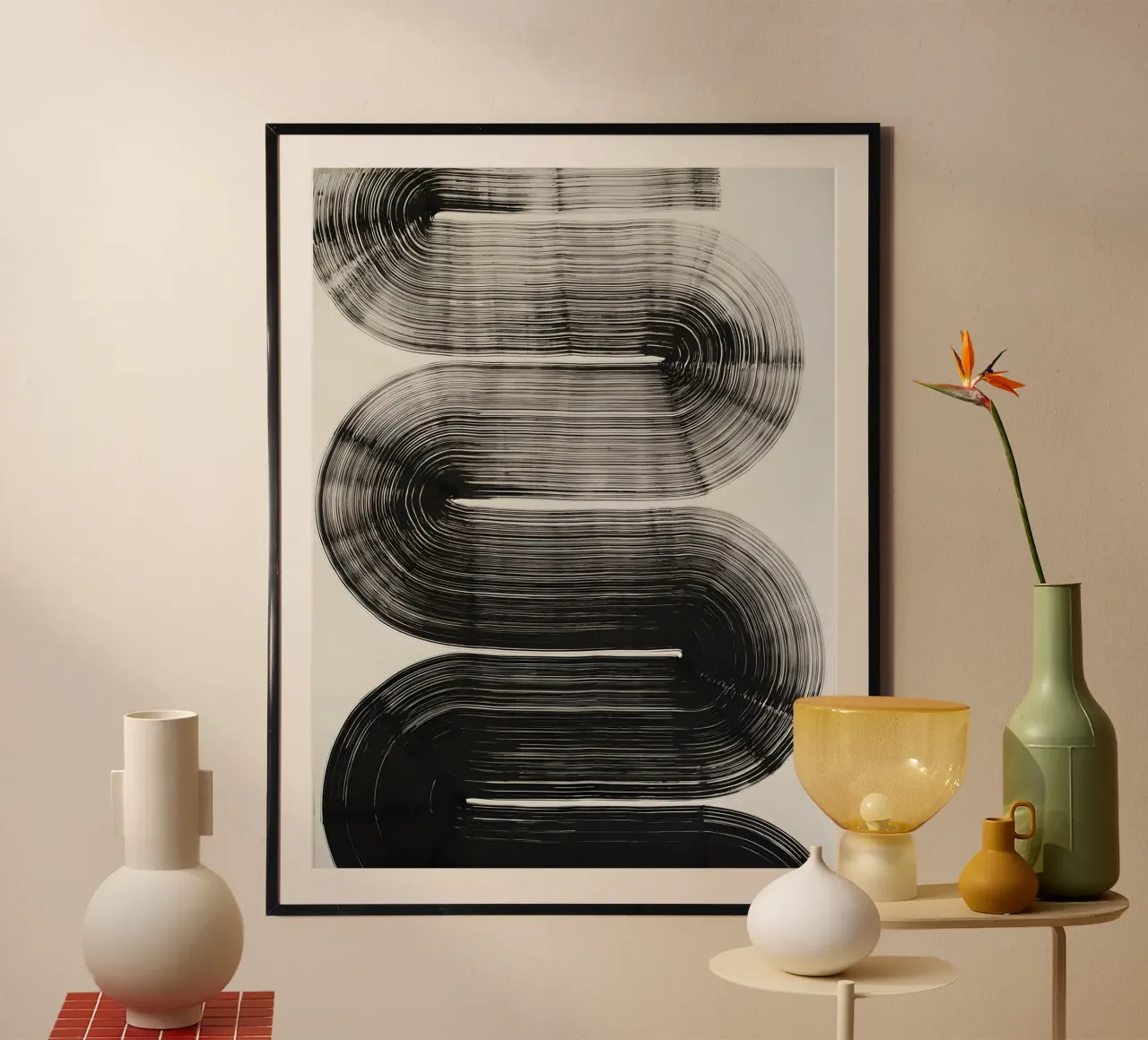 Curve infinite - Astrazione monocromatica carta hahnemühle da Kunst und Kontrast