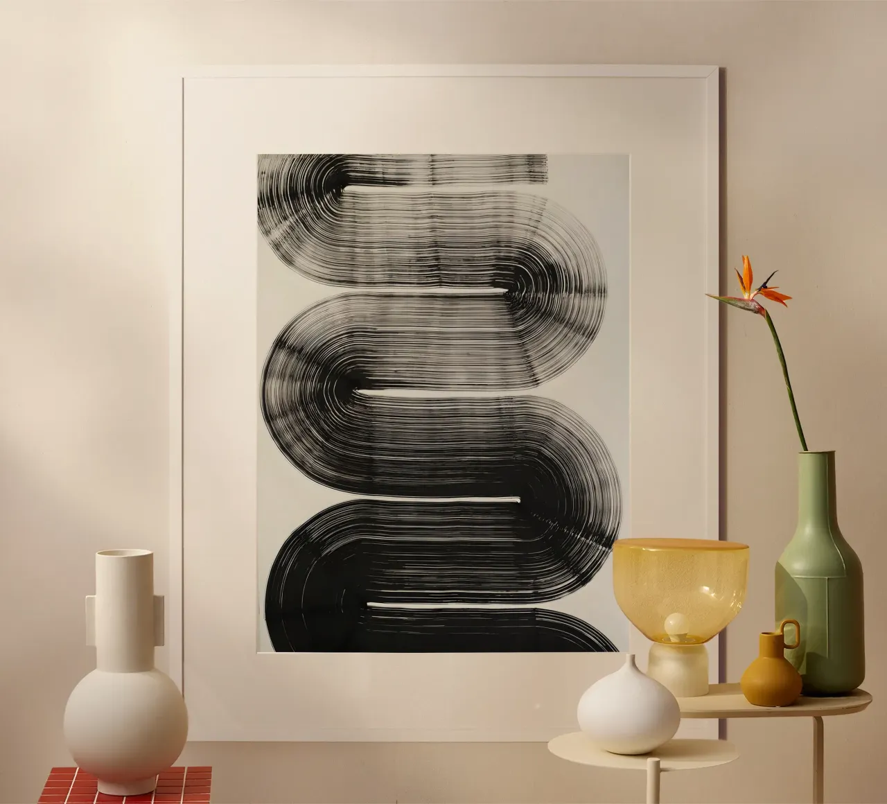 Curve infinite - Astrazione monocromatica carta hahnemühle da Kunst und Kontrast