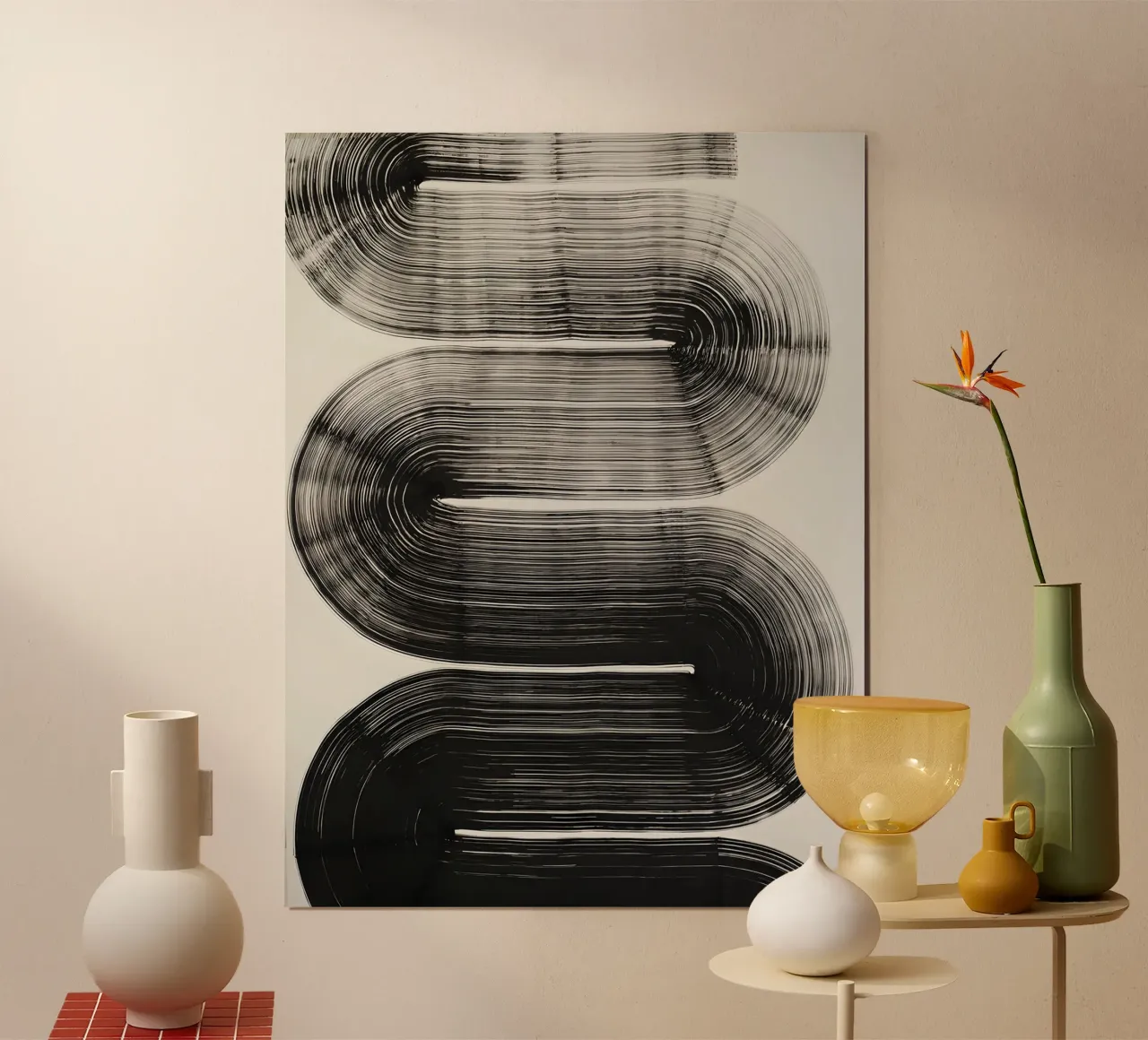 Curve infinite - Astrazione monocromatica carta hahnemühle da Kunst und Kontrast