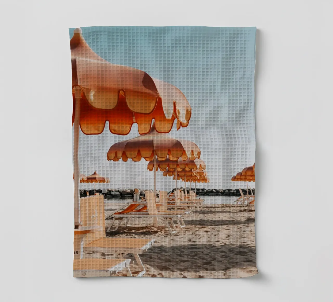 Retro Italian Beach Print, Umbrella Beach Poster canovaccio da cucina da TheTravelClub