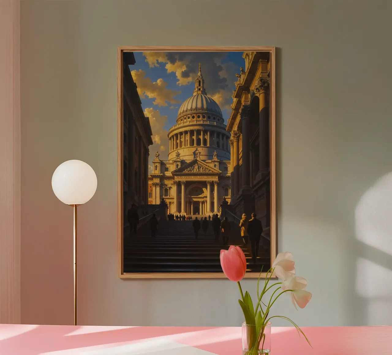 Golden Elegance: St. Paul's in the Morning Light alluminio dibond da AlbertKlee