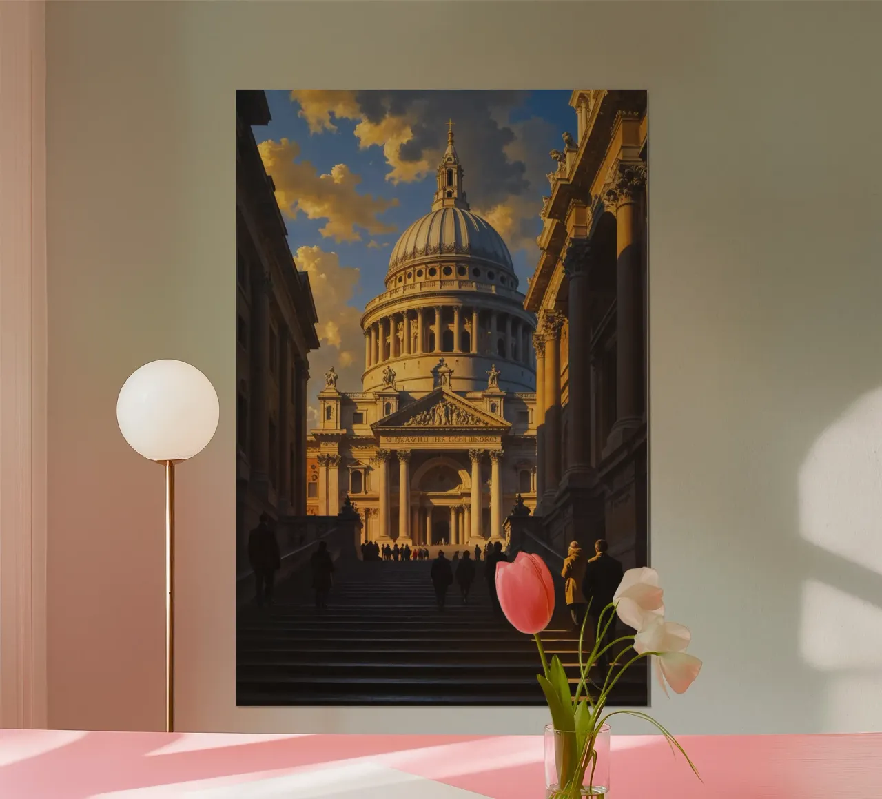 Golden Elegance: St. Paul's in the Morning Light poster con telaio in alluminio da AlbertKlee