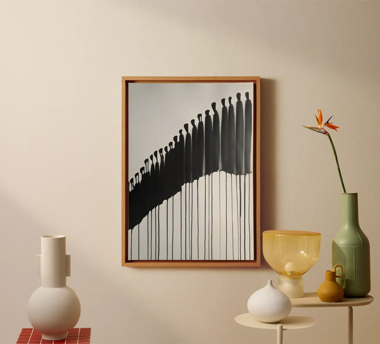 Stille beweging canvas met Baklijst van Kunst und Kontrast