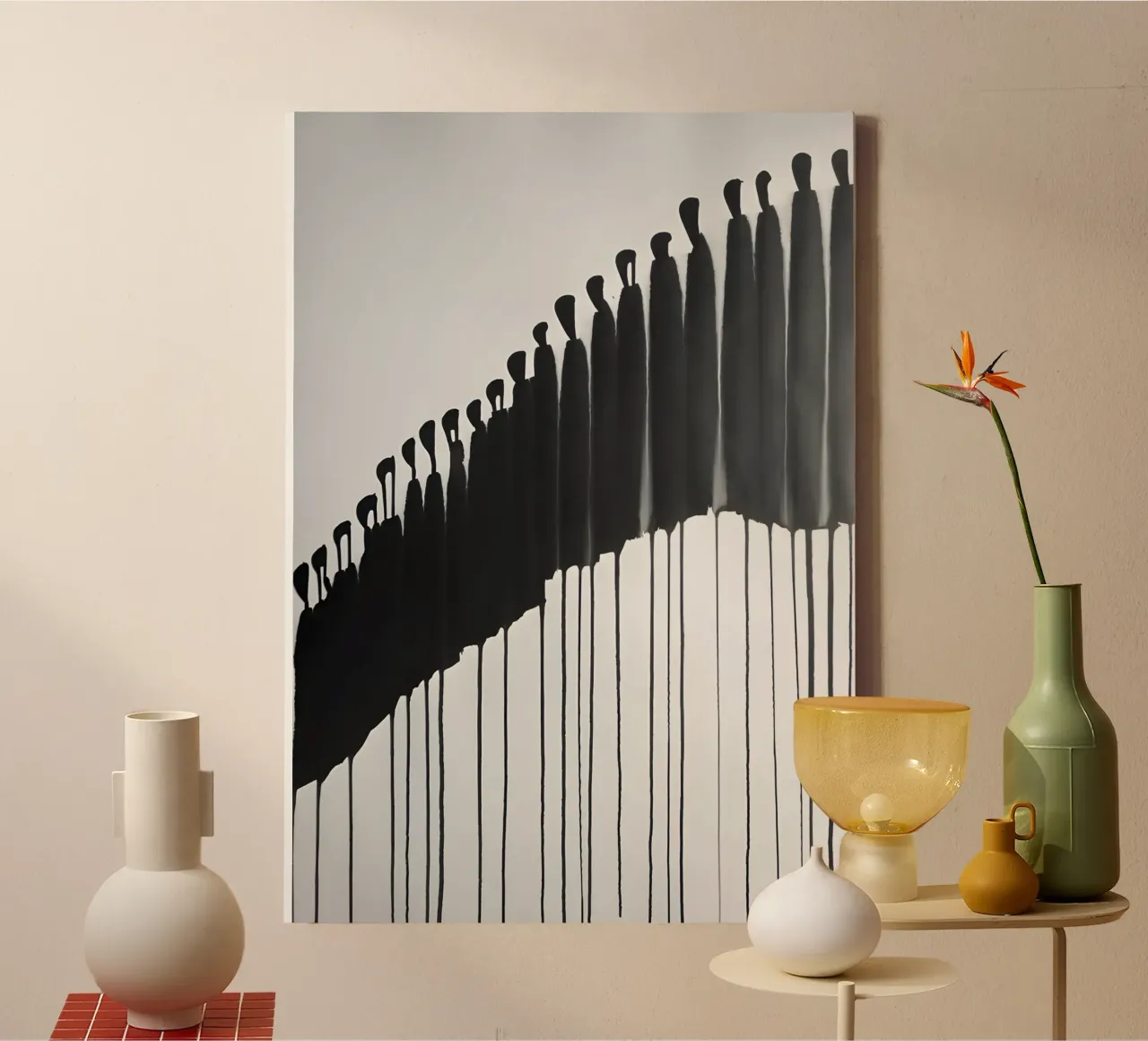 Stille beweging canvas met Baklijst van Kunst und Kontrast