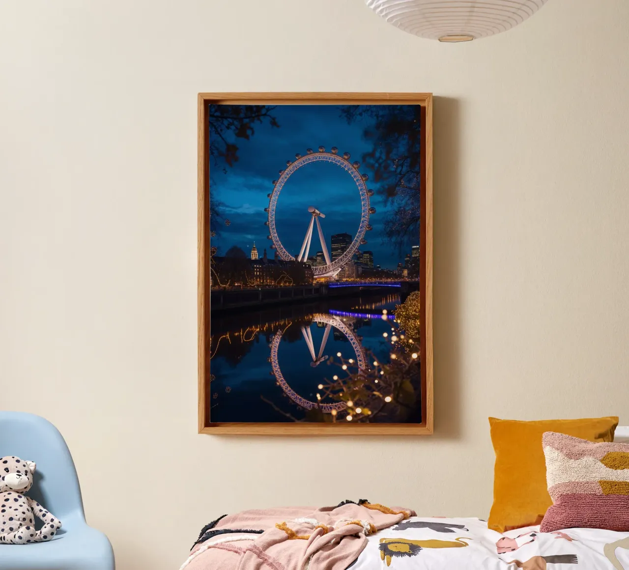 Twilight Reflection of the London Eye tela con Cornice a cassetta da AlbertKlee