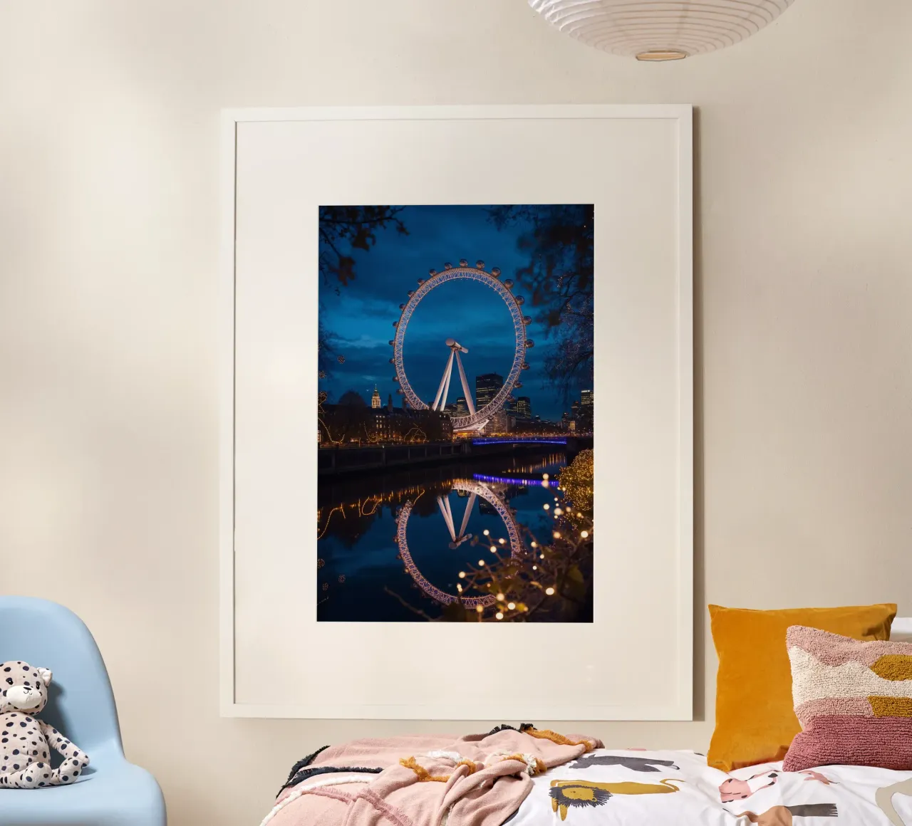Twilight Reflection of the London Eye carta hahnemühle da AlbertKlee