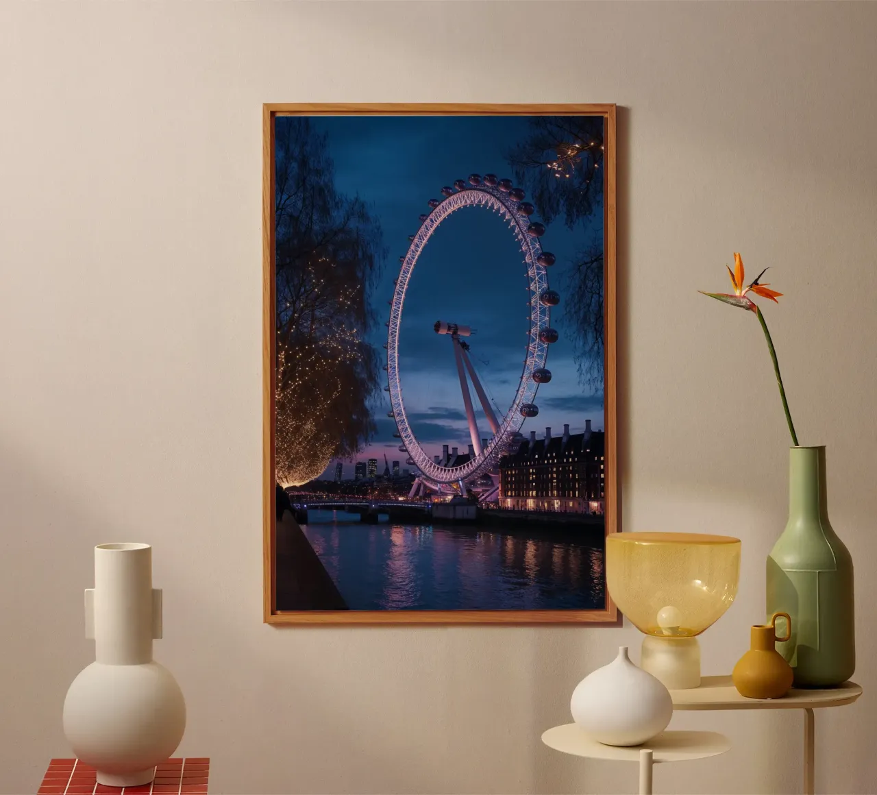 The London Eye Glowing at Twilight alluminio dibond da AlbertKlee