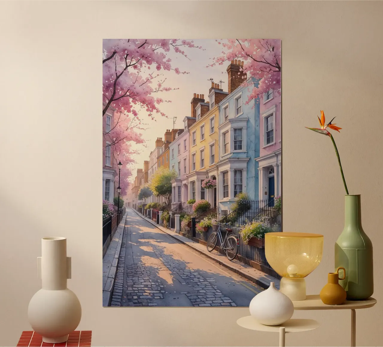 Springtime Charm in Notting Hill carta hahnemühle da AlbertKlee