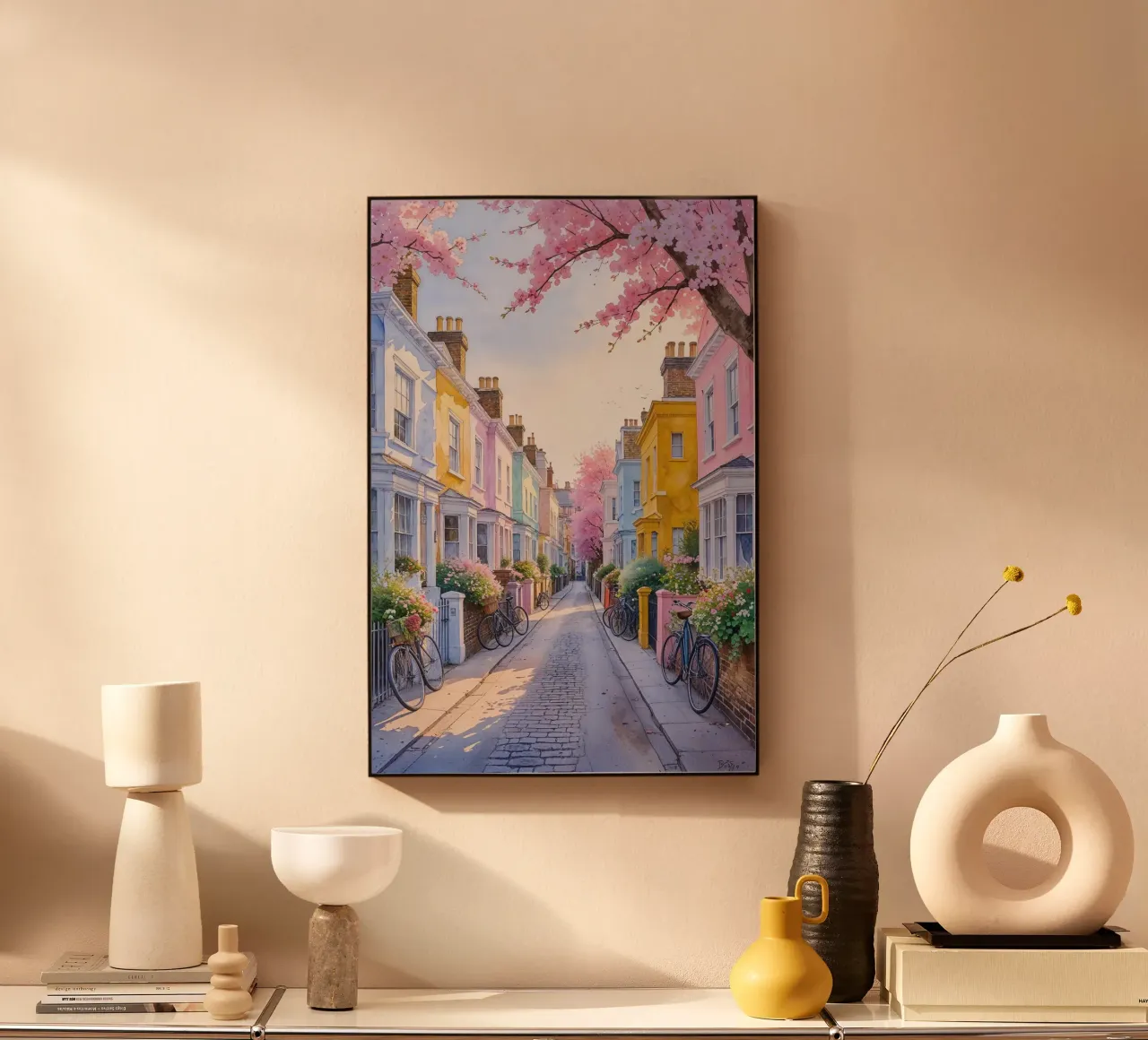 Pastel Streets of Notting Hill acrylic glass by AlbertKlee