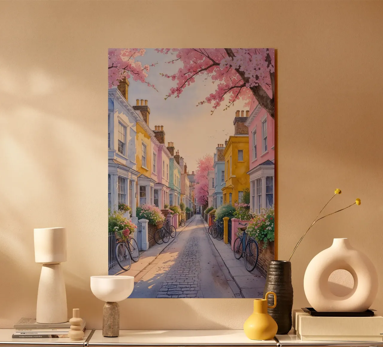Pastel Streets of Notting Hill acrylic glass by AlbertKlee