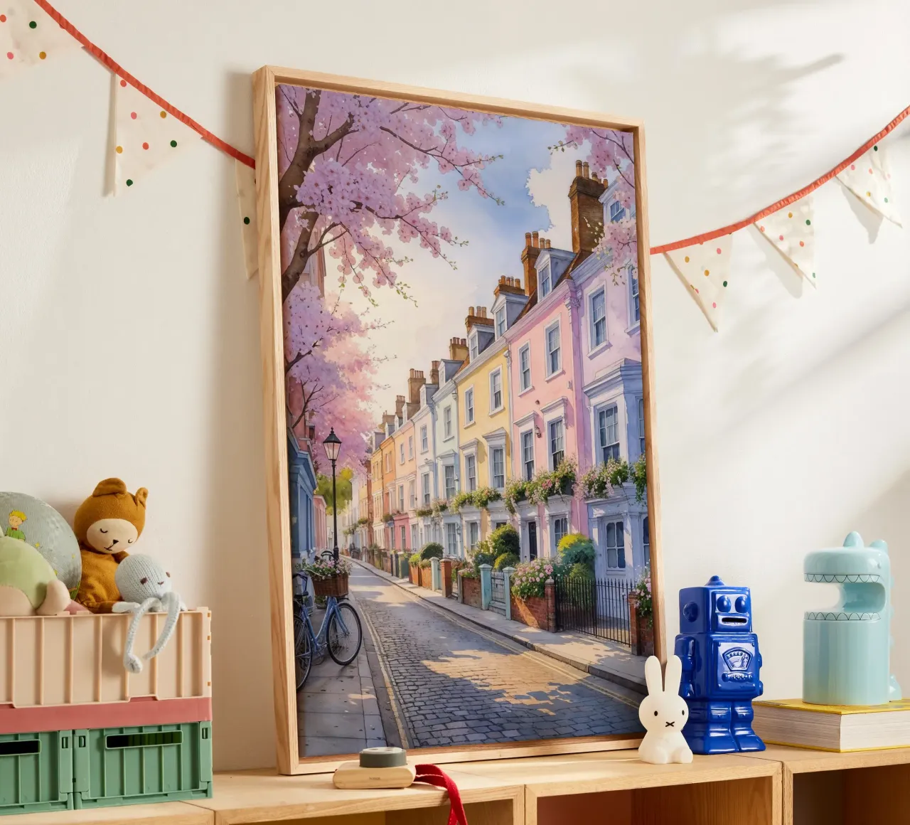 Blooming Bliss in Notting Hill Leinwand von AlbertKlee