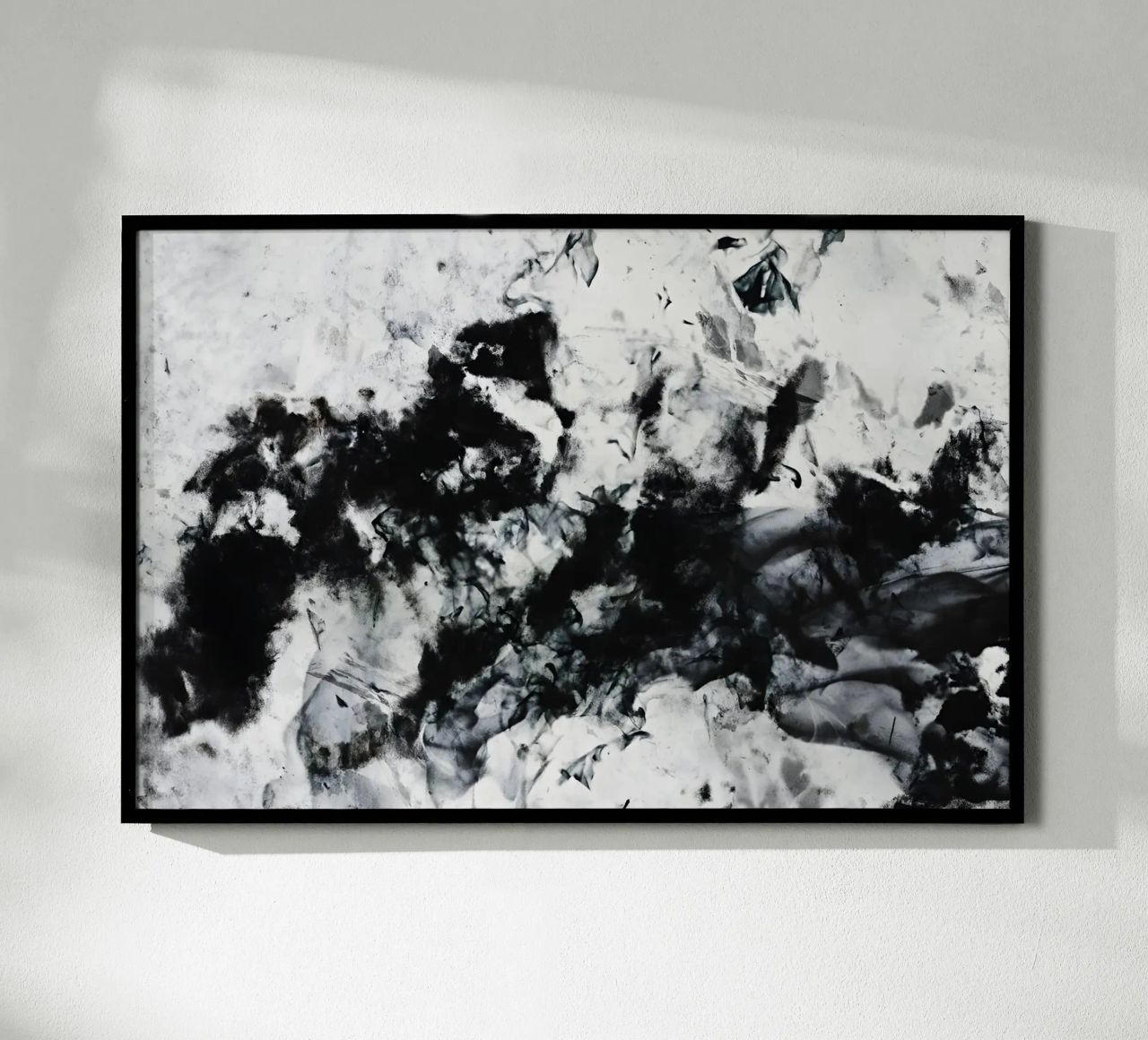 Abstrakte Rauchtextur in Schwarz-Weiß Hahnemühle von Kunst und Kontrast