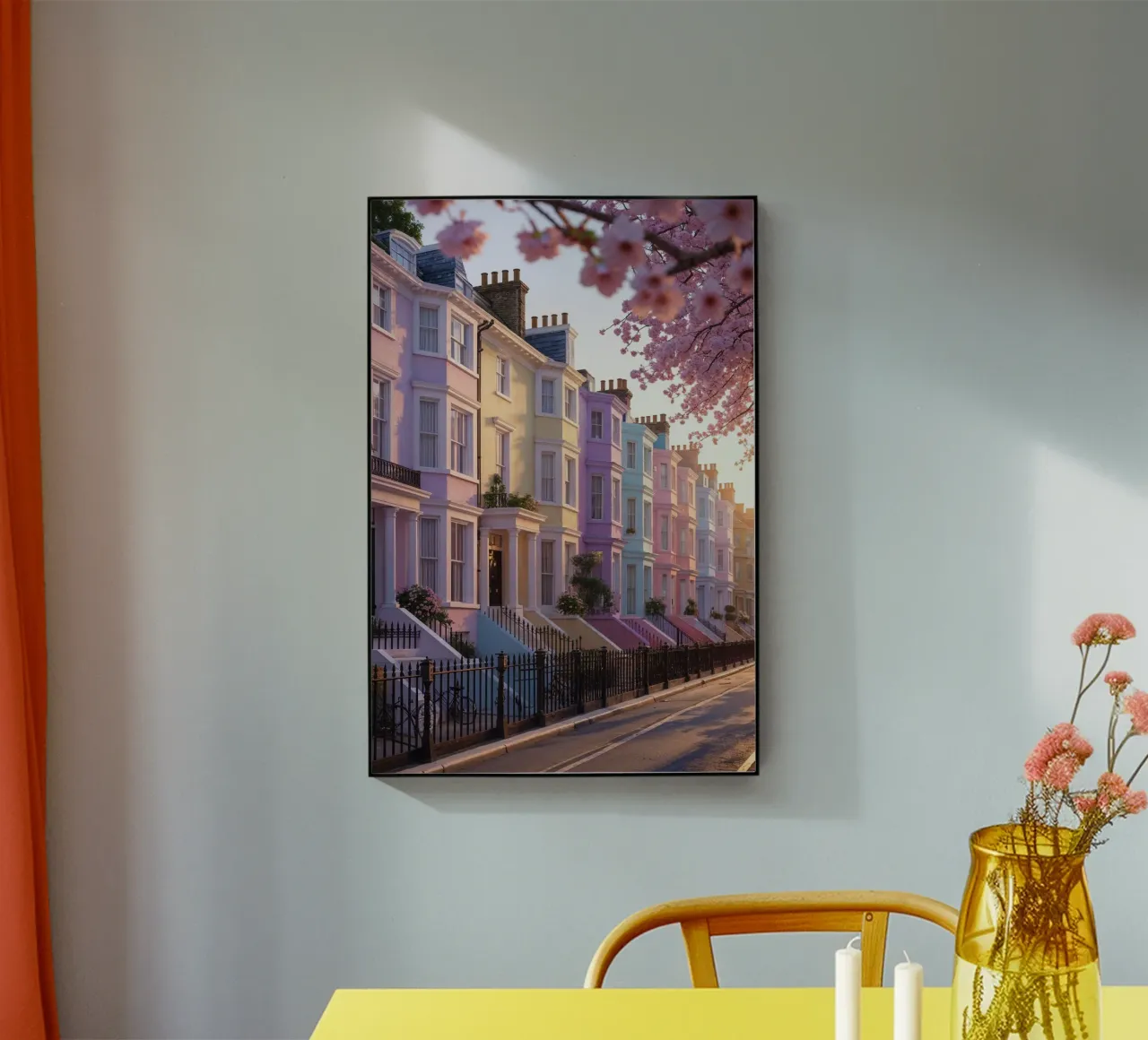Hyperrealistic pastel charm in Notting Hill metacrilato de AlbertKlee