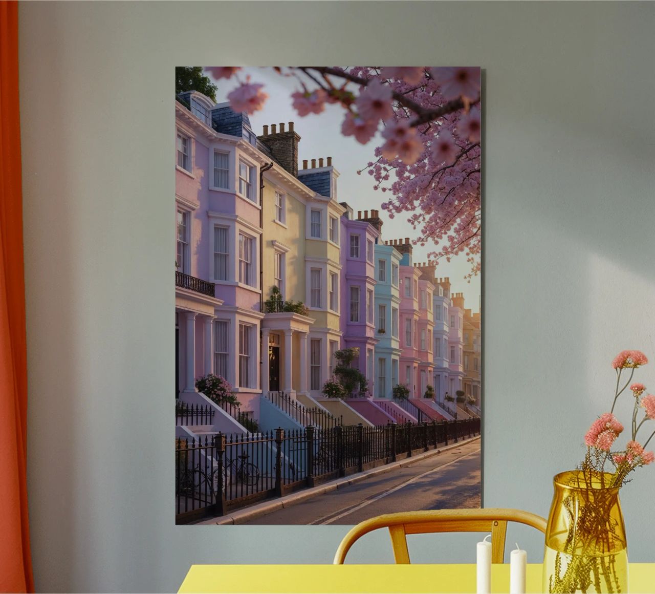 Hyperrealistic pastel charm in Notting Hill alluminio dibond da AlbertKlee