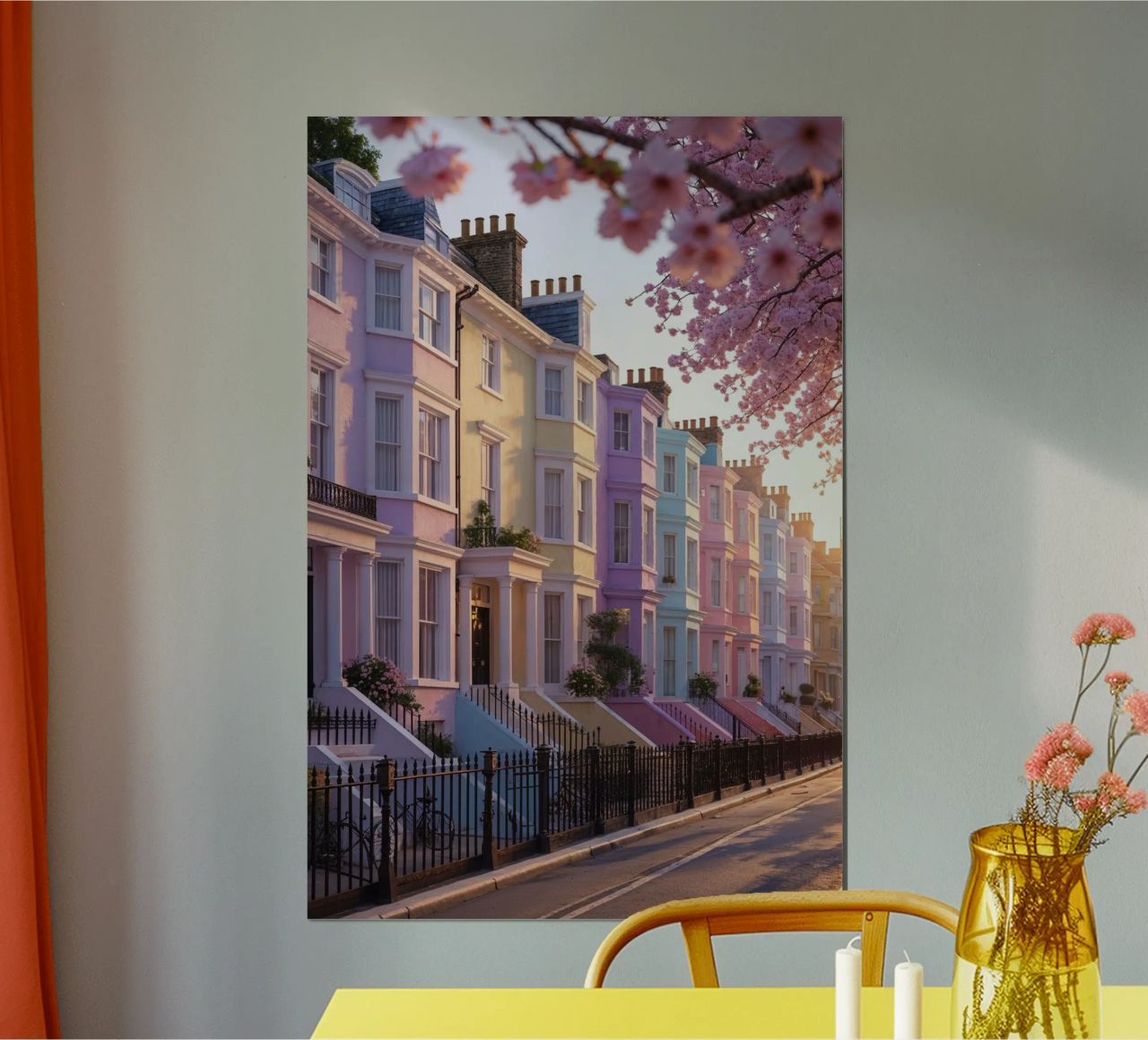 Hyperrealistic pastel charm in Notting Hill poster da AlbertKlee
