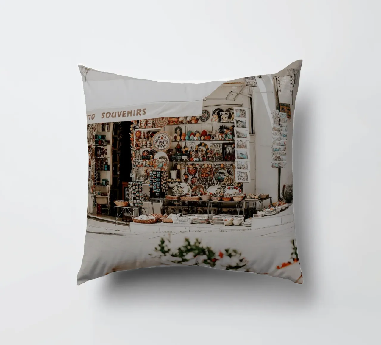 Italian Life, Italy Store, La Dolce Vita, Wall Aer Print decorative cushion by TheTravelClub