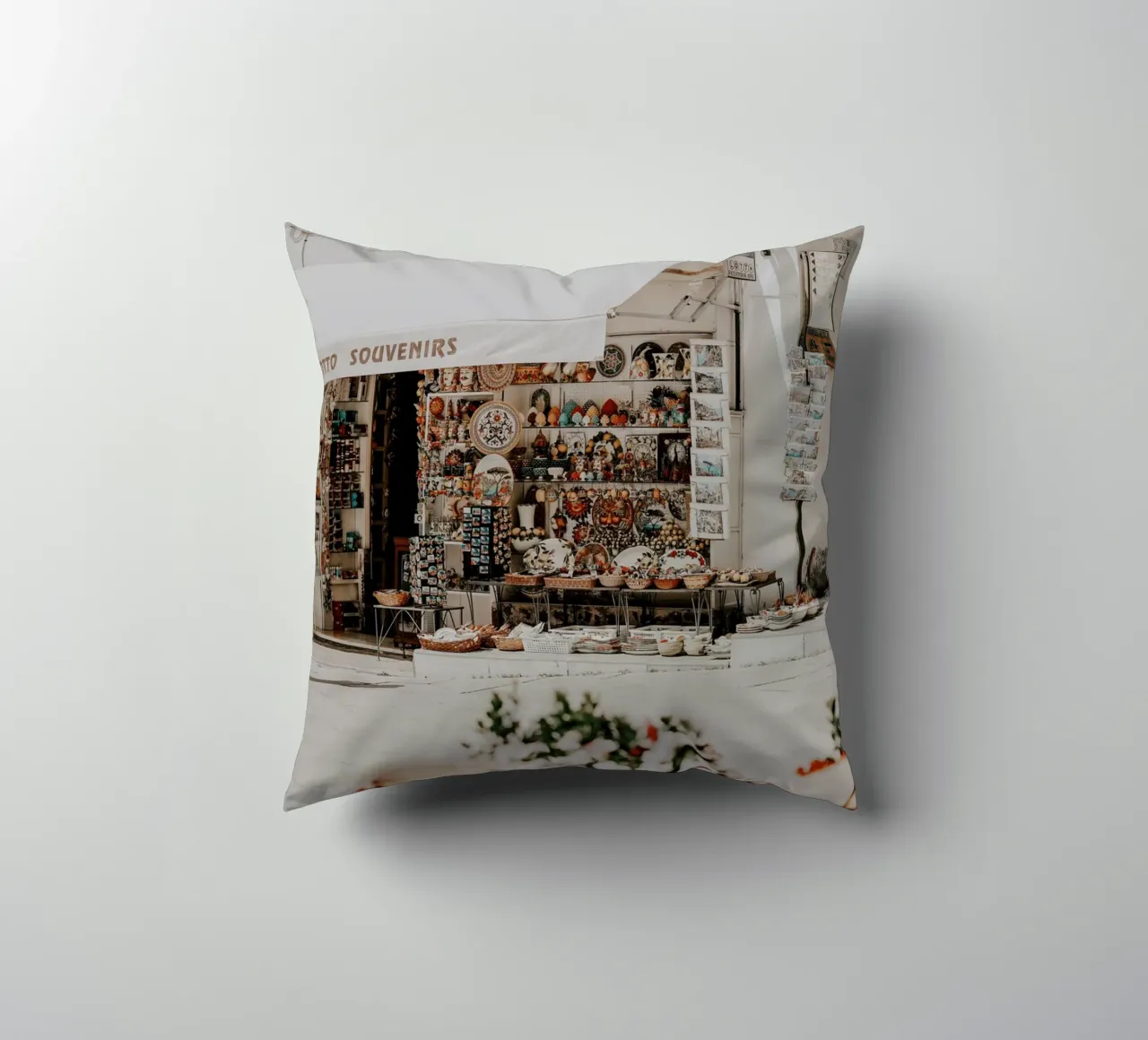 Italian Life, Italy Store, La Dolce Vita, Wall Aer Print decorative cushion by TheTravelClub