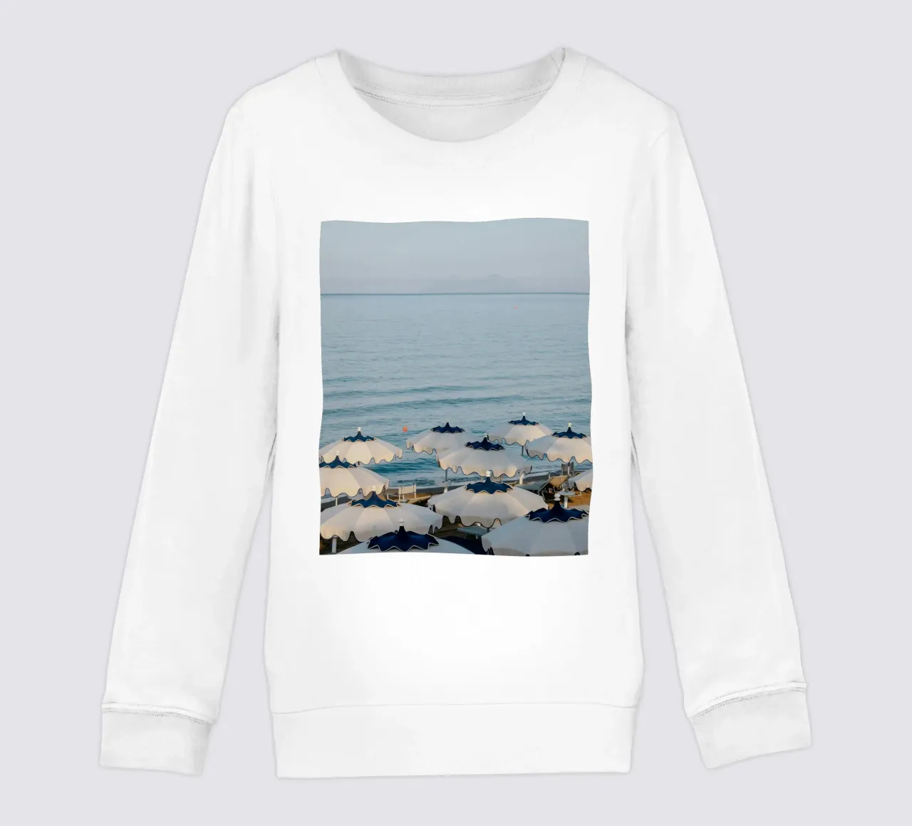 Italian Beach Umbrellas, La Dolce Vita, Summer in Europe kids sweatshirt by TheTravelClub