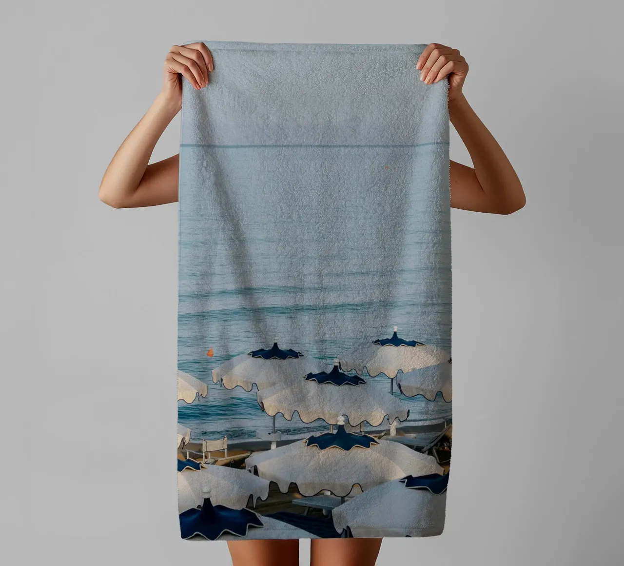Italian Beach Umbrellas, La Dolce Vita, Summer in Europe towel by TheTravelClub