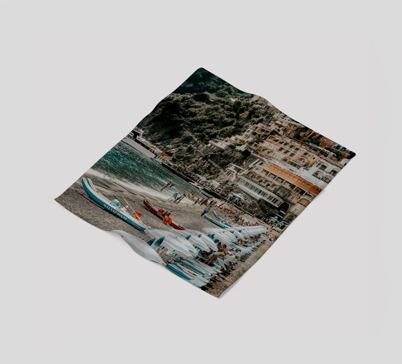 Positano Italy Print, Amalfi Coast La Dolce Vita Italian art fleece blanket by TheTravelClub