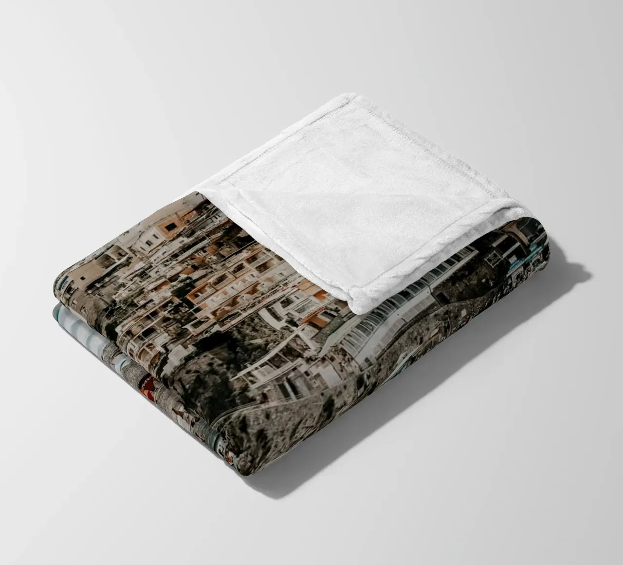 Positano Italy Print, Amalfi Coast La Dolce Vita Italian art fleece blanket by TheTravelClub