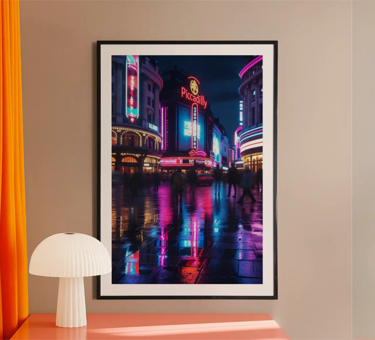 Piccadilly Circus Radiant at Night carta hahnemühle da AlbertKlee