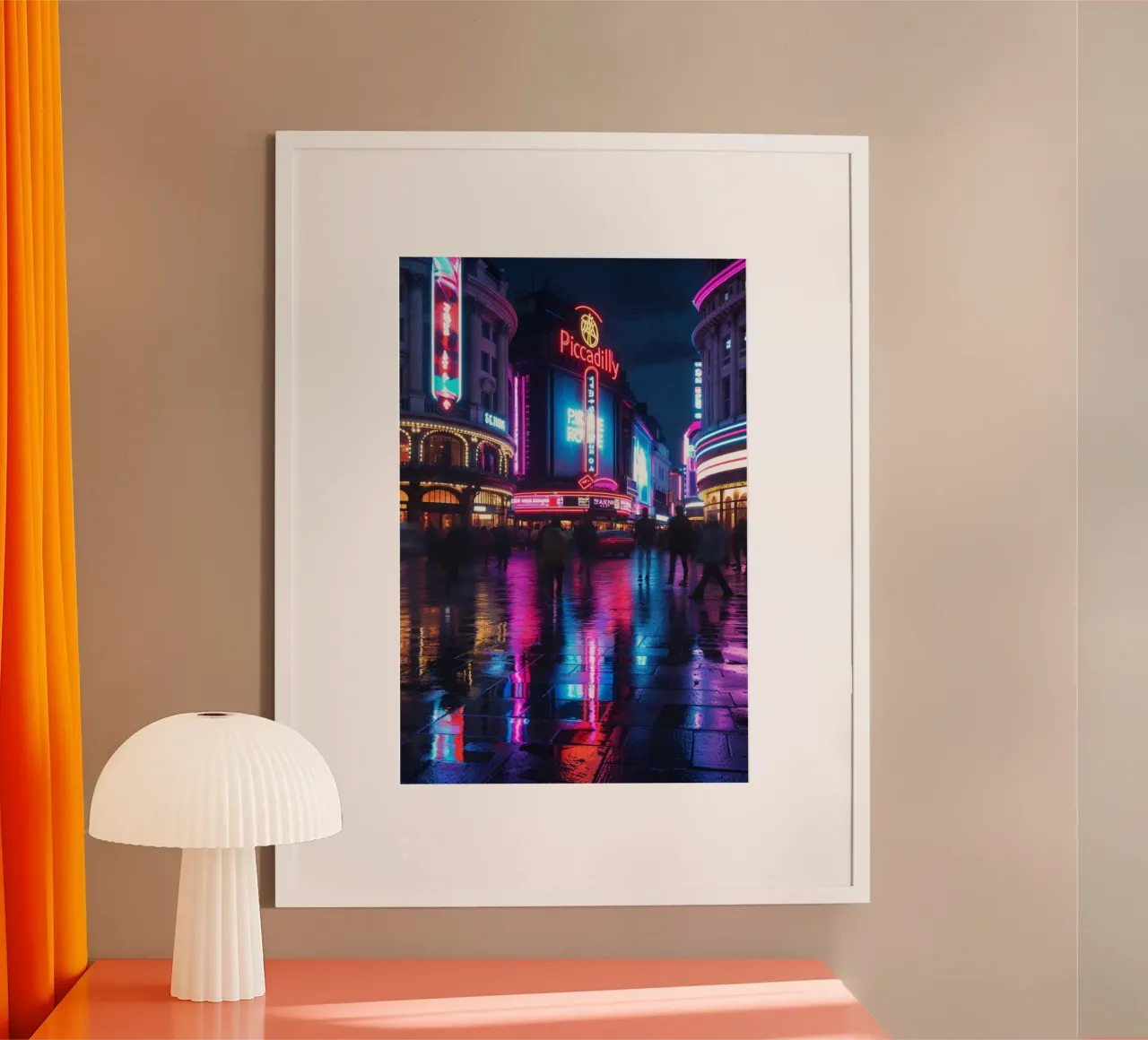 Piccadilly Circus Radiant at Night carta hahnemühle da AlbertKlee
