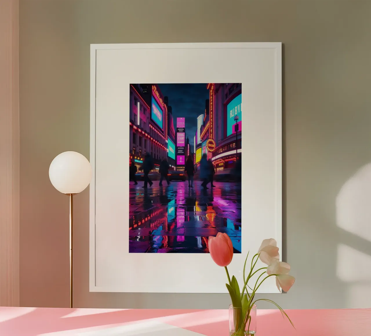 Piccadilly Circus in Neon Glow carta hahnemühle da AlbertKlee
