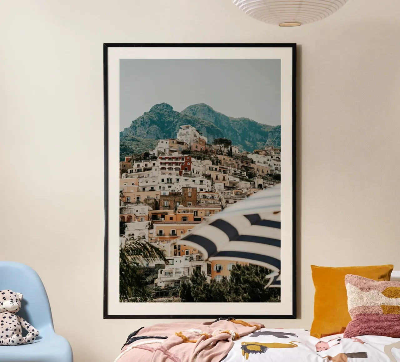 Positano Amalfi Coast Beach, Italian Wall Art Travel Poster hahnemühle by TheTravelClub