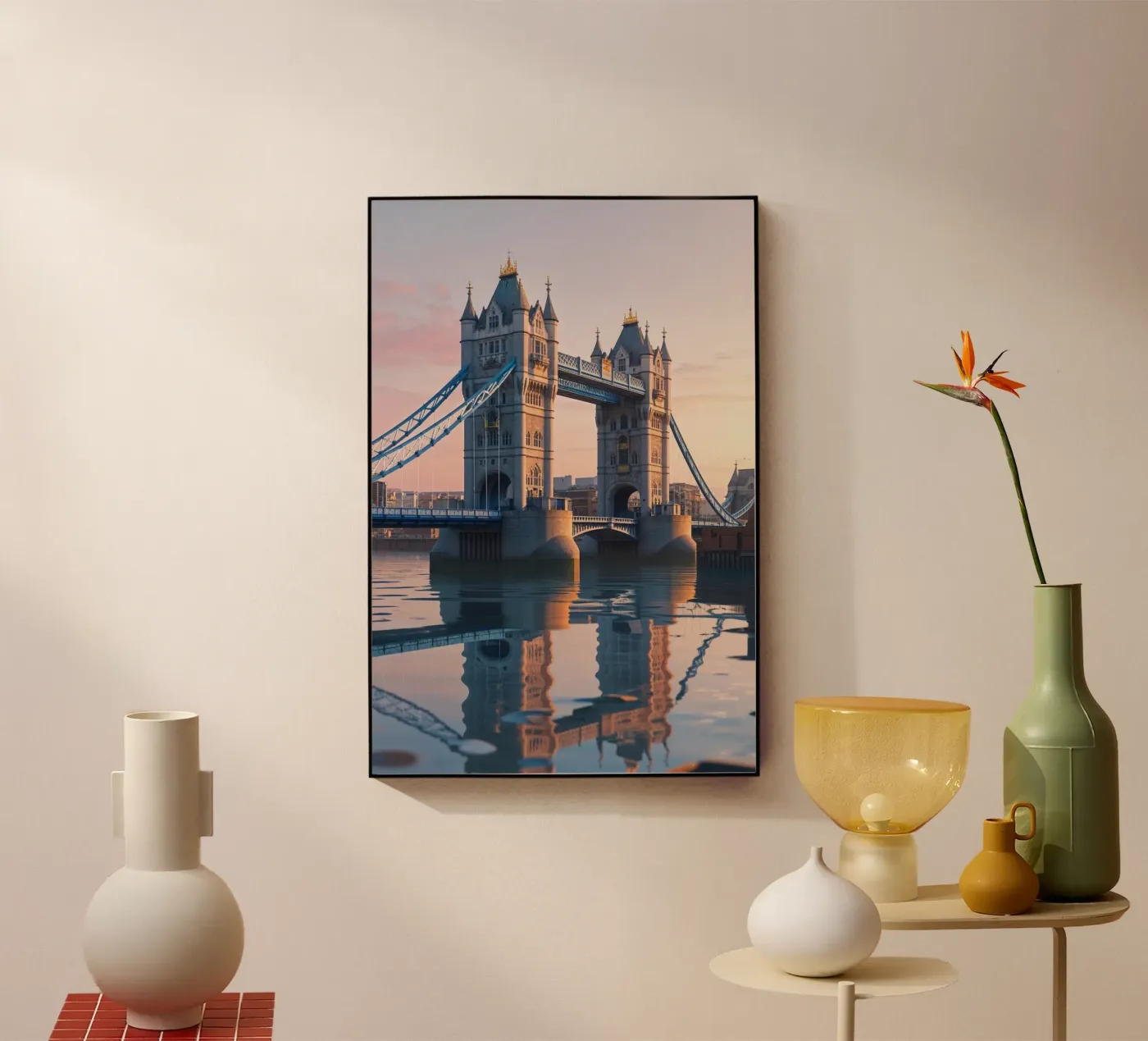 Tower Bridge Reflection at Dawn acryl van AlbertKlee