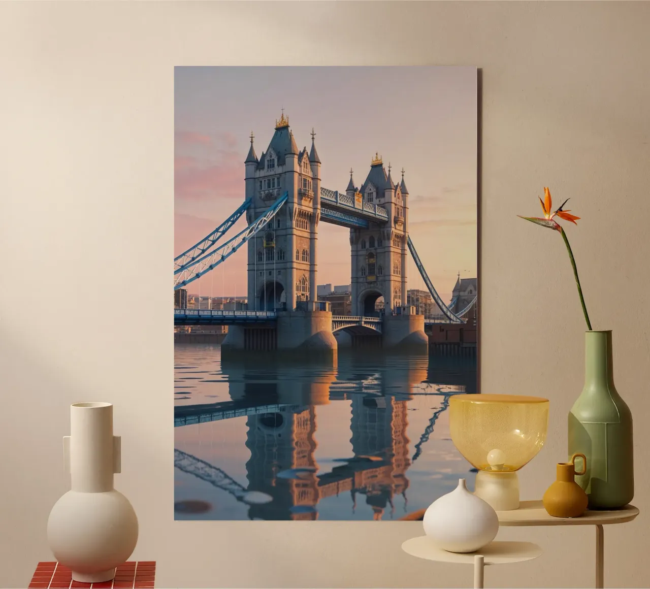 Tower Bridge Reflection at Dawn alluminio dibond da AlbertKlee