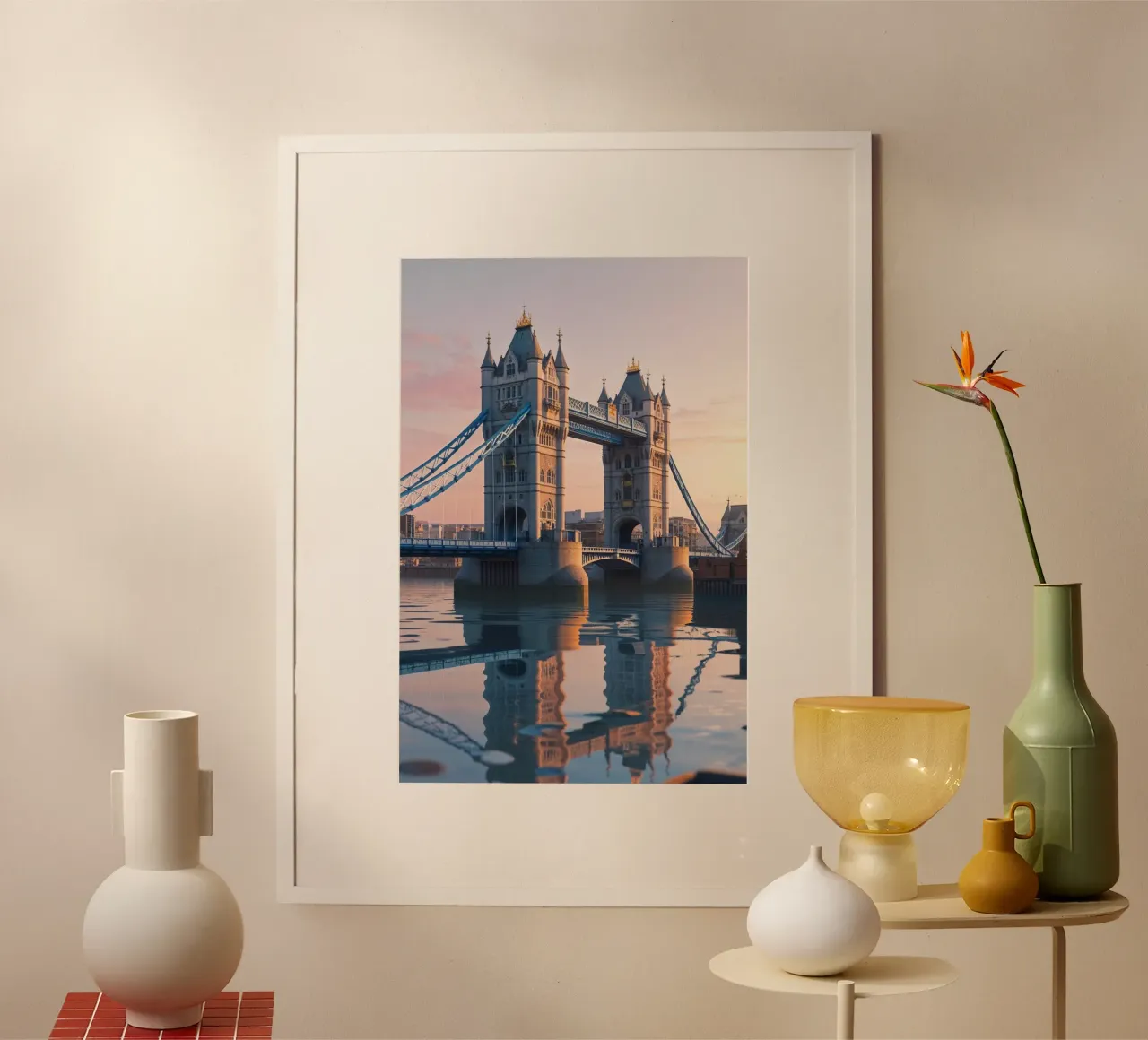 Tower Bridge Reflection at Dawn poster da AlbertKlee