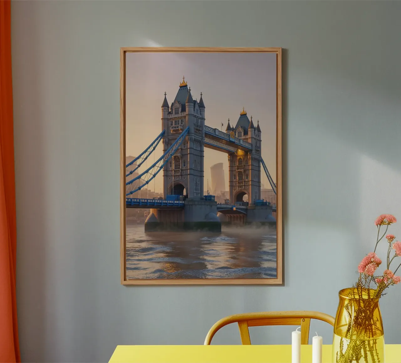 Tower Bridge in Morning Mist alluminio dibond da AlbertKlee