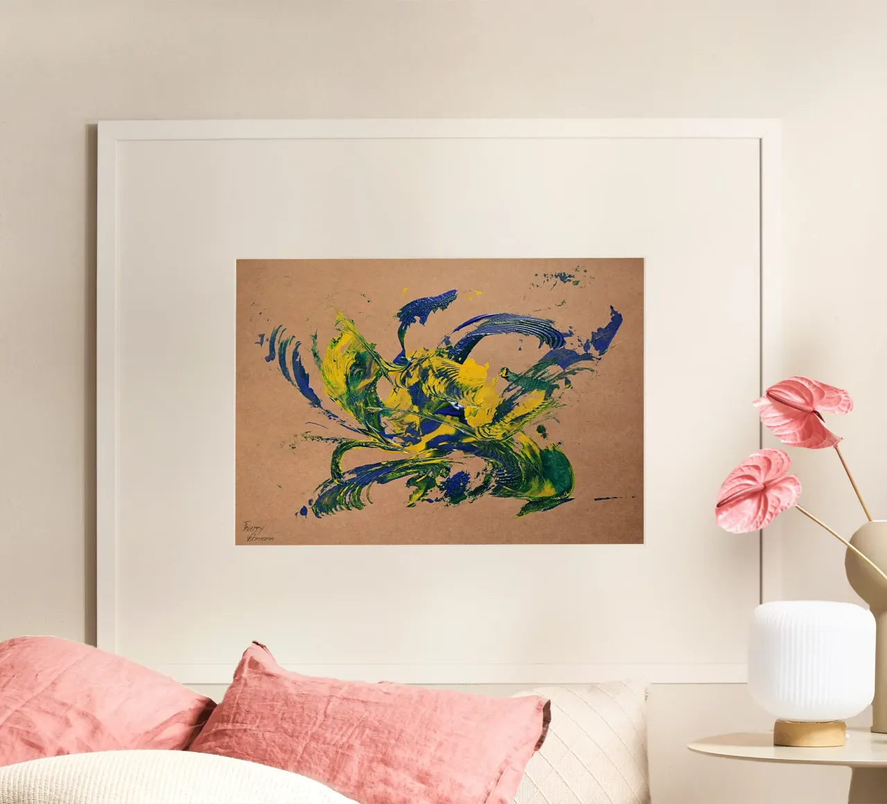 NATURAL STYLE 28 poster con telaio in legno da Thierry Vobmann Abstract painting