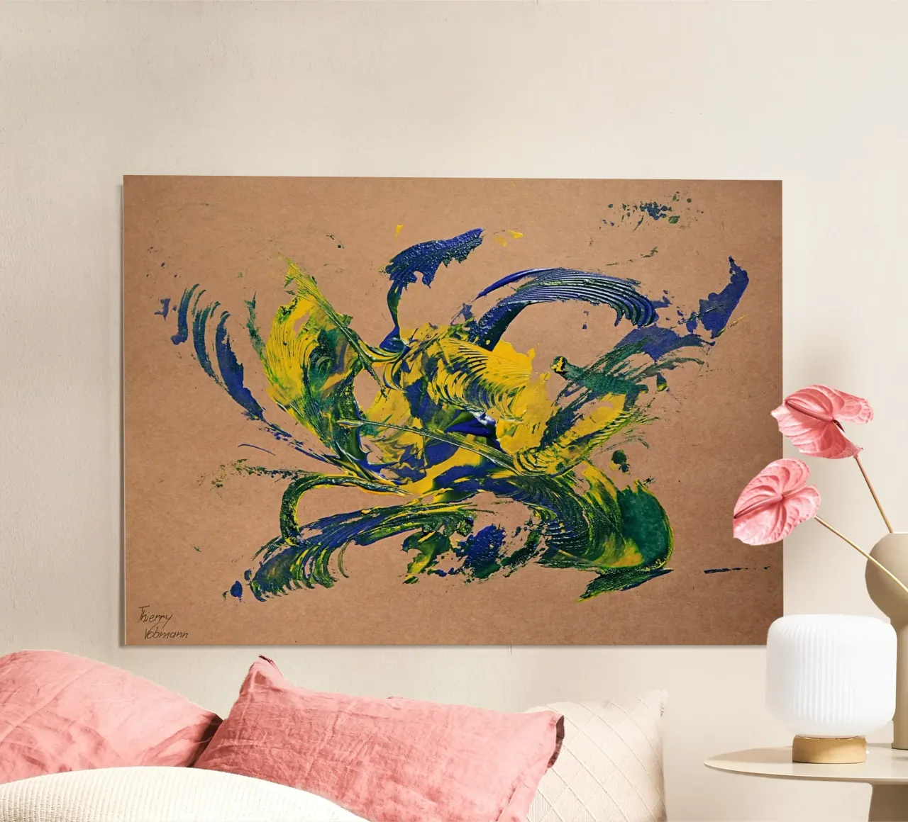 NATURAL STYLE 28 poster con telaio in legno da Thierry Vobmann Abstract painting
