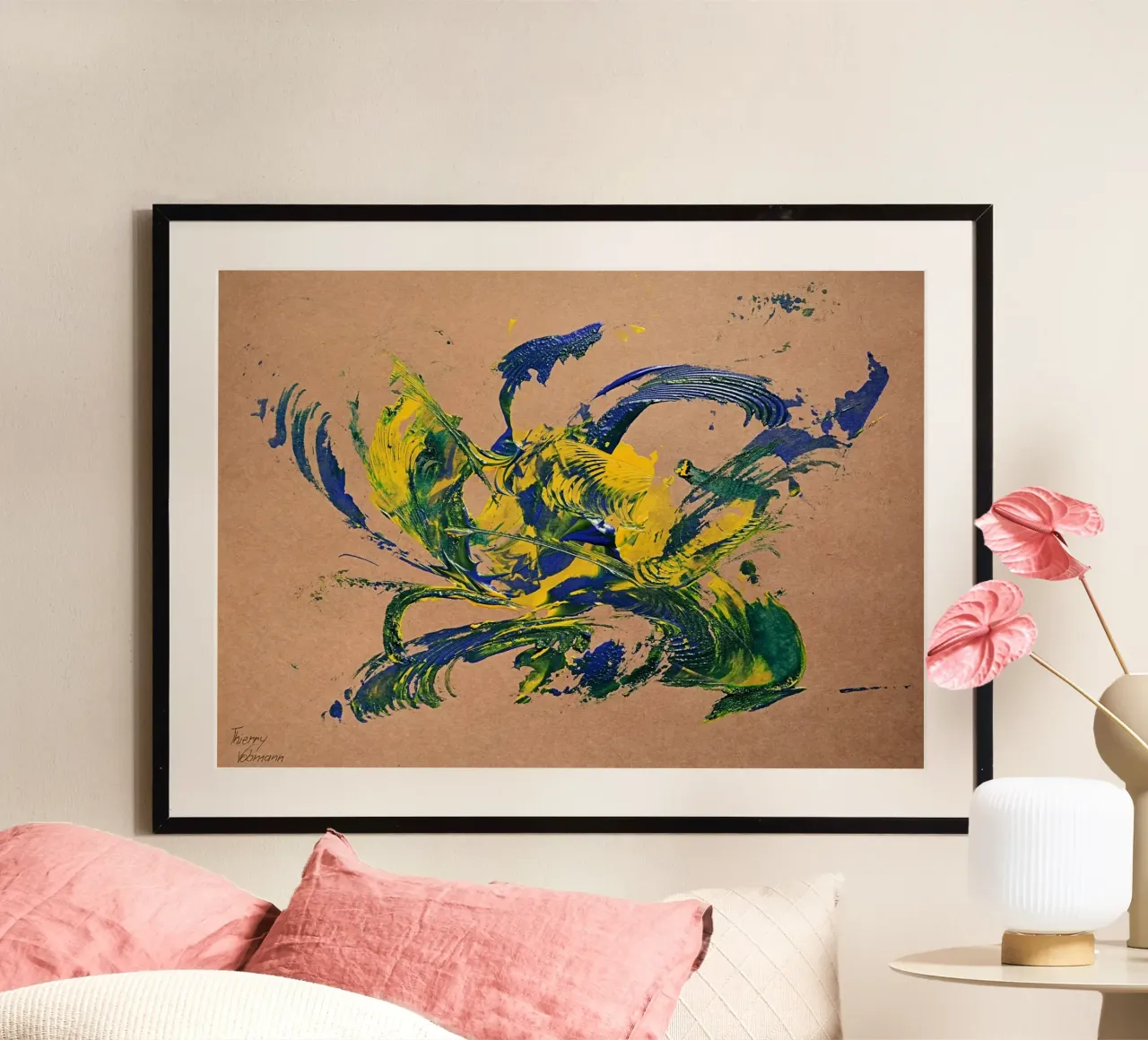 NATURAL STYLE 28 poster con telaio in legno da Thierry Vobmann Abstract painting
