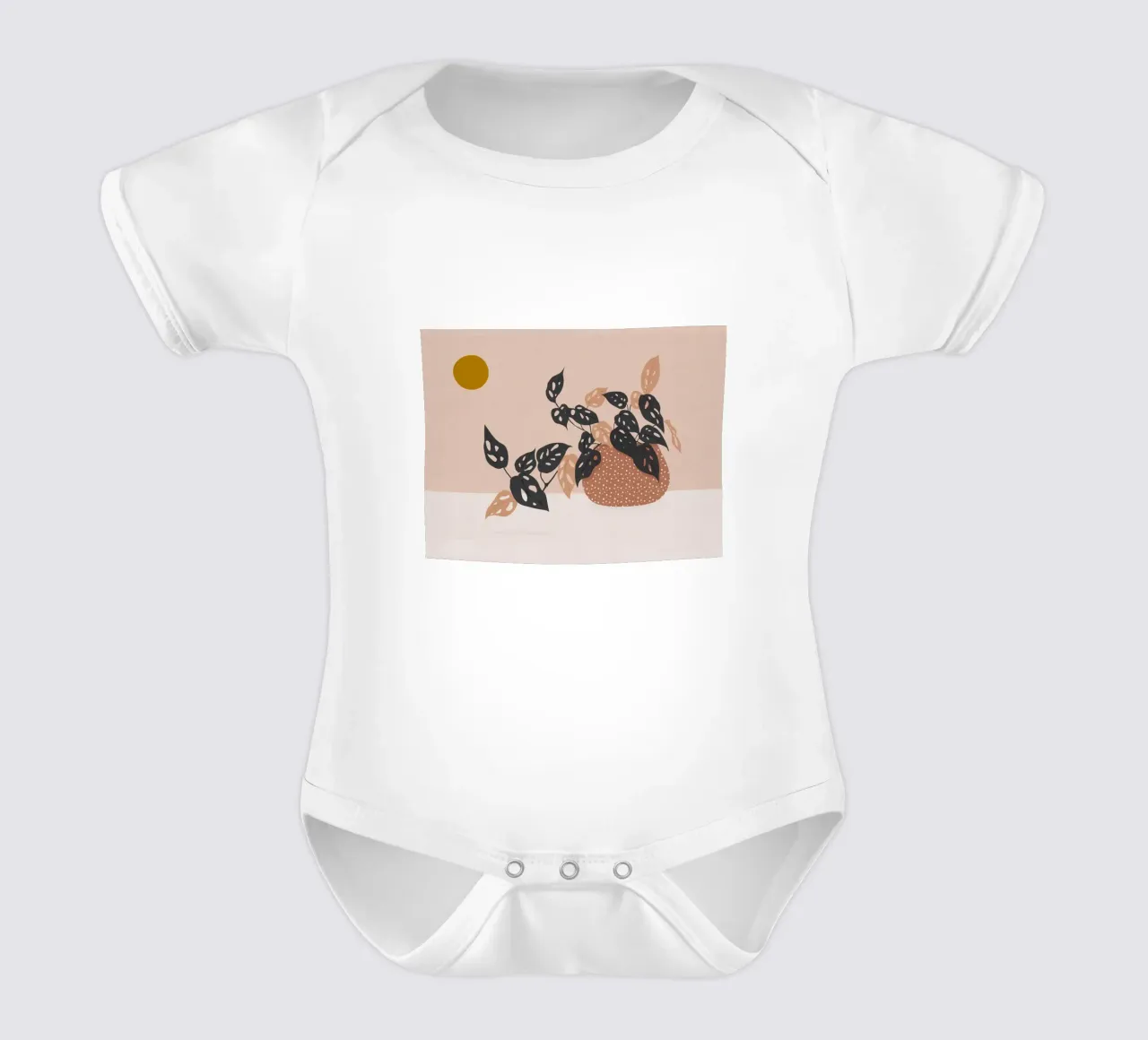Botanical VI: Monkey Mask Plant short-sleeve baby romper by kookiepixel