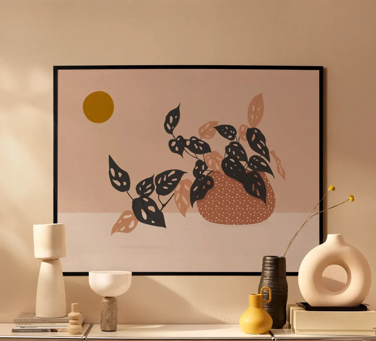 VI botanica: pianta della maschera di scimmia poster con telaio in alluminio da kookiepixel