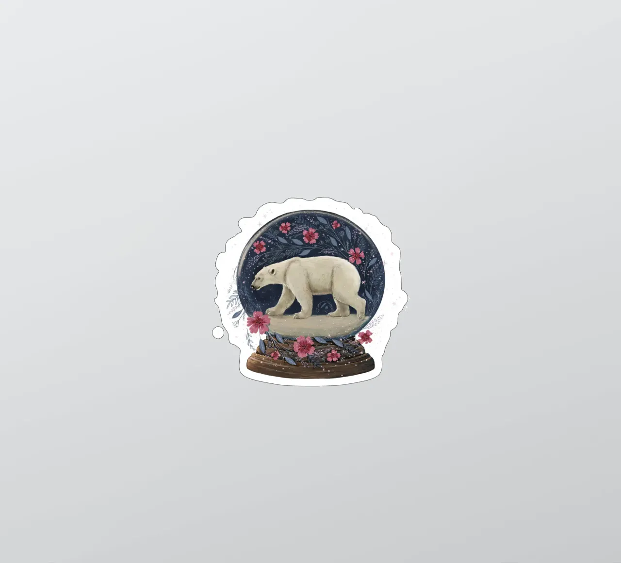 Globo di neve con orso polare adesivo da Laura Graves