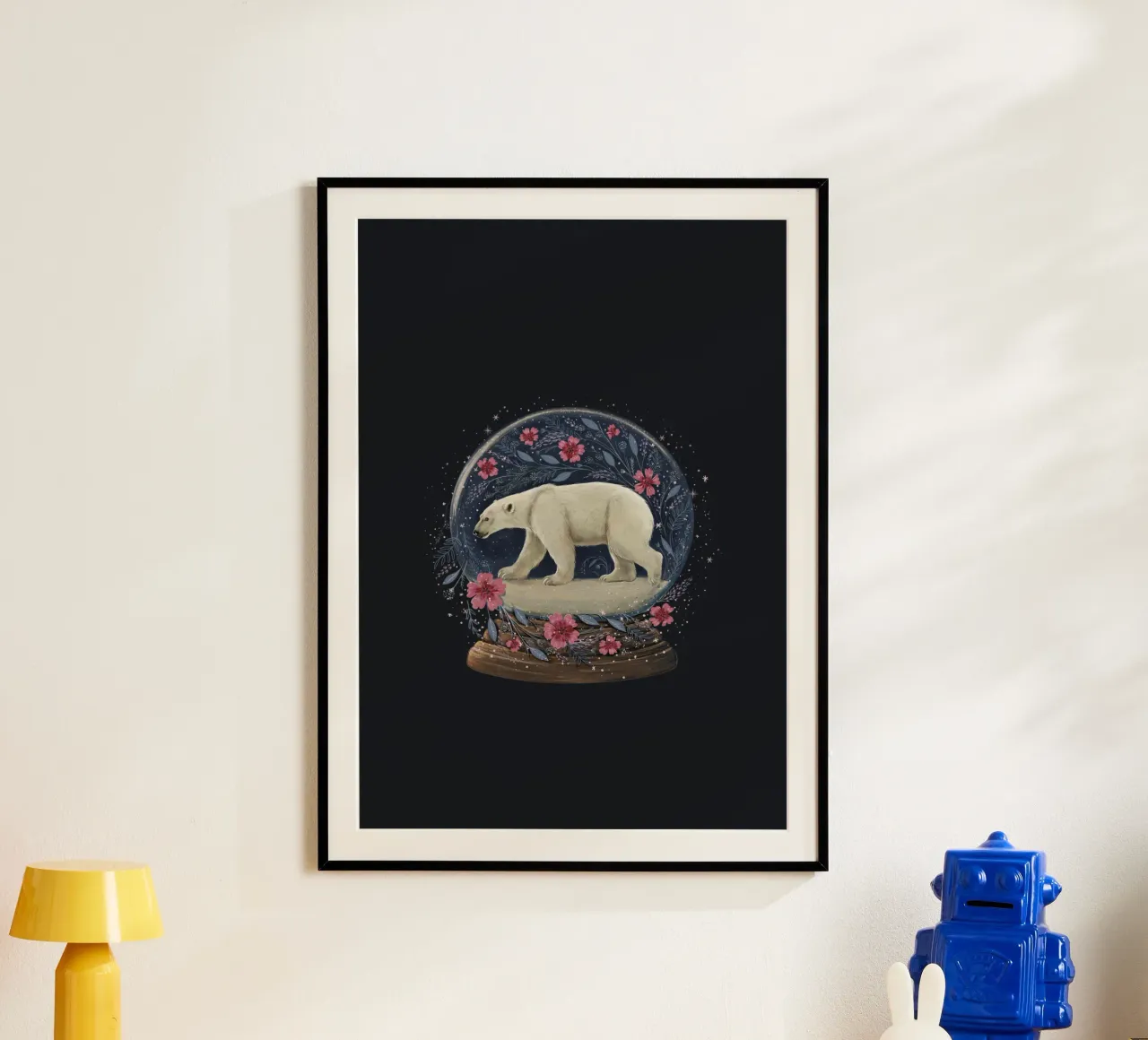 Globo di neve con orso polare carta hahnemühle da Laura Graves