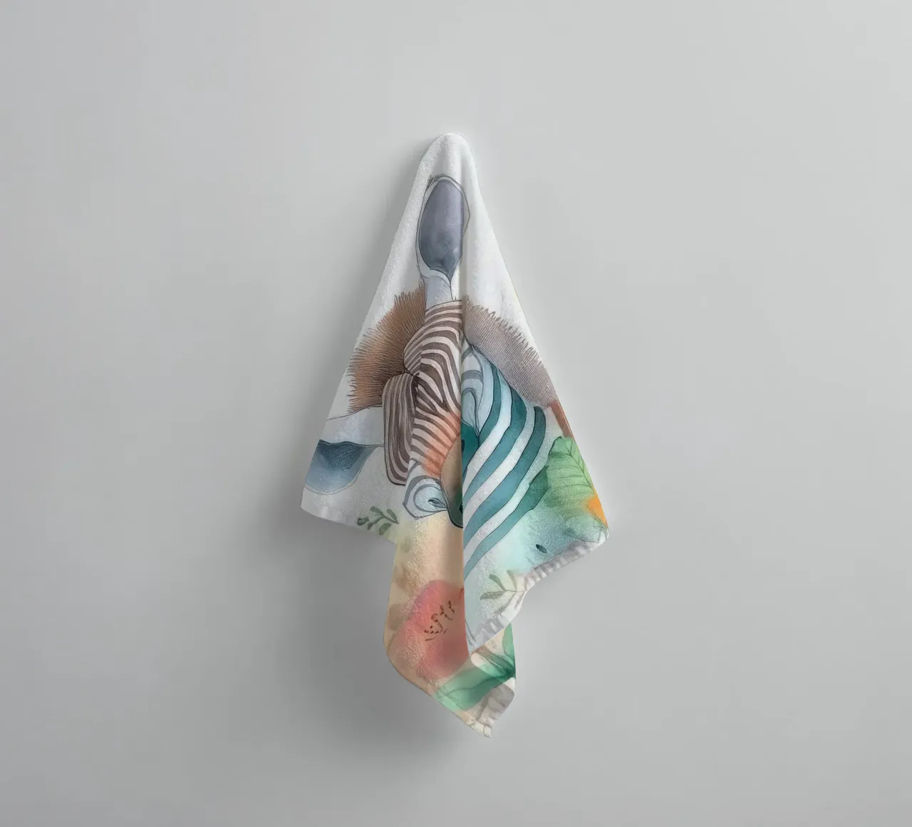 Whimsical Zebra in Floral Wonderland – Nursery Wall Art towel by HoneyDesignsByK
