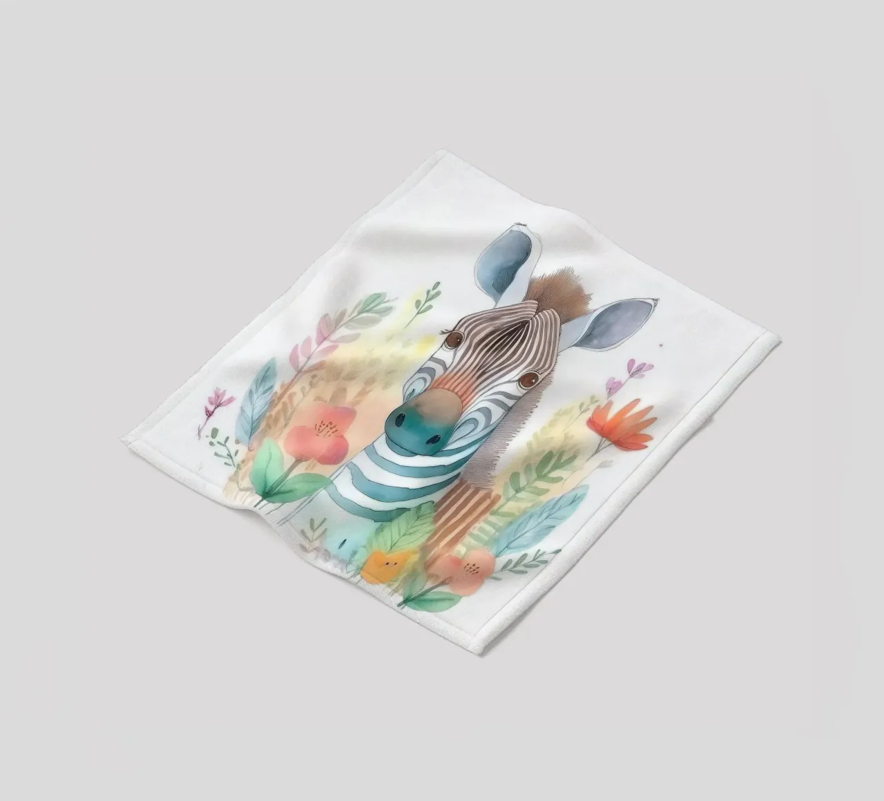 Zèbre fantaisiste au pays des merveilles florales - Art mural pour la chambre d'enfant plaid polaire de HoneyDesignsByK