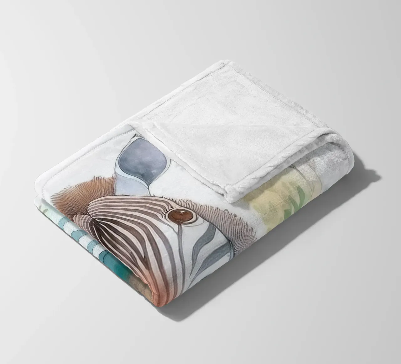 Zèbre fantaisiste au pays des merveilles florales - Art mural pour la chambre d'enfant plaid polaire de HoneyDesignsByK
