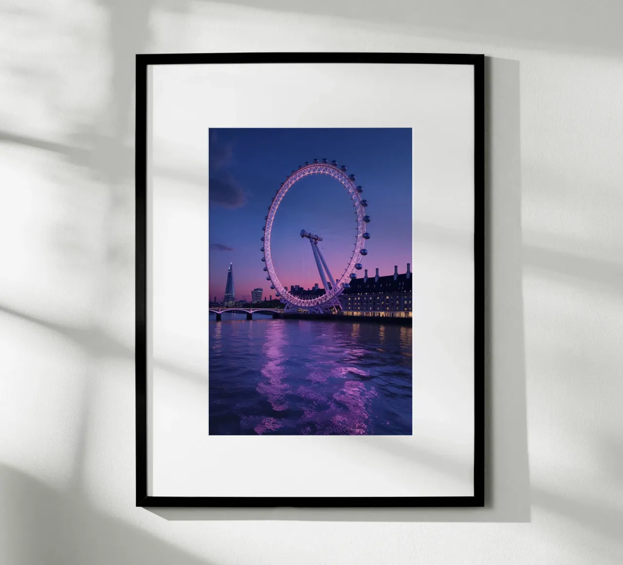 The London Eye and the Shard at Dusk carta hahnemühle da AlbertKlee