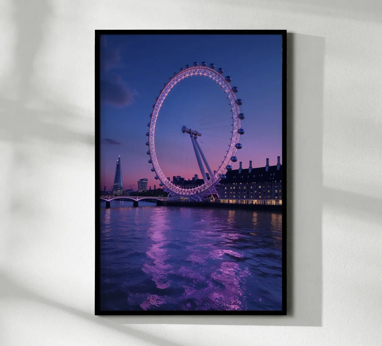 The London Eye and the Shard at Dusk carta hahnemühle da AlbertKlee
