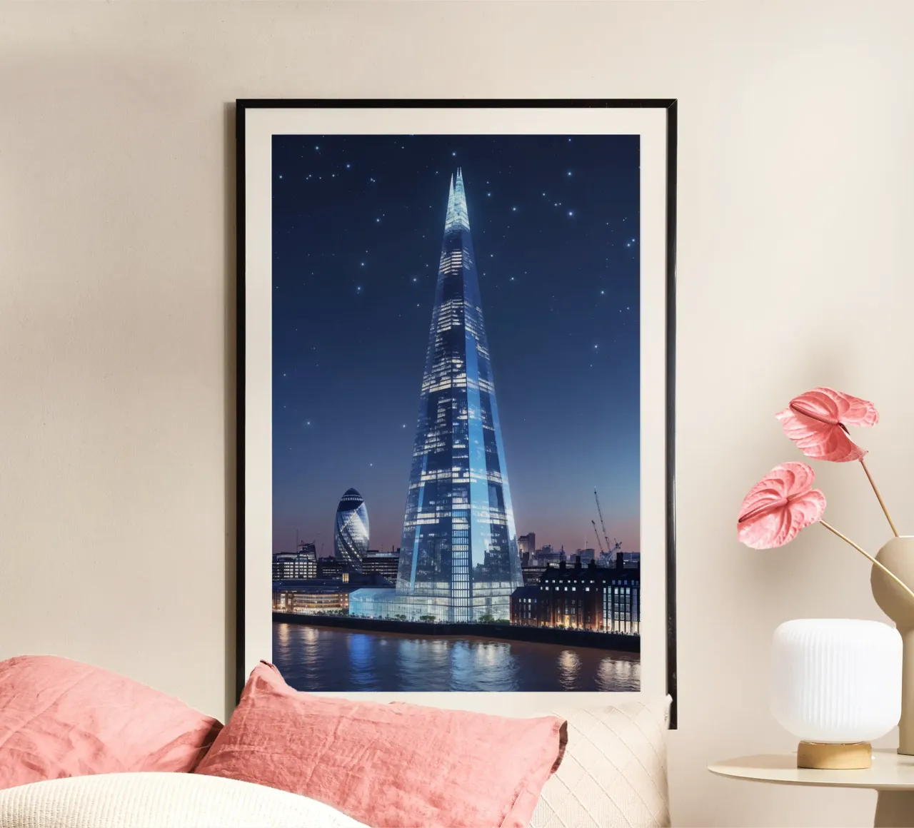 The Shard's Celestial Night Reflection poster da AlbertKlee