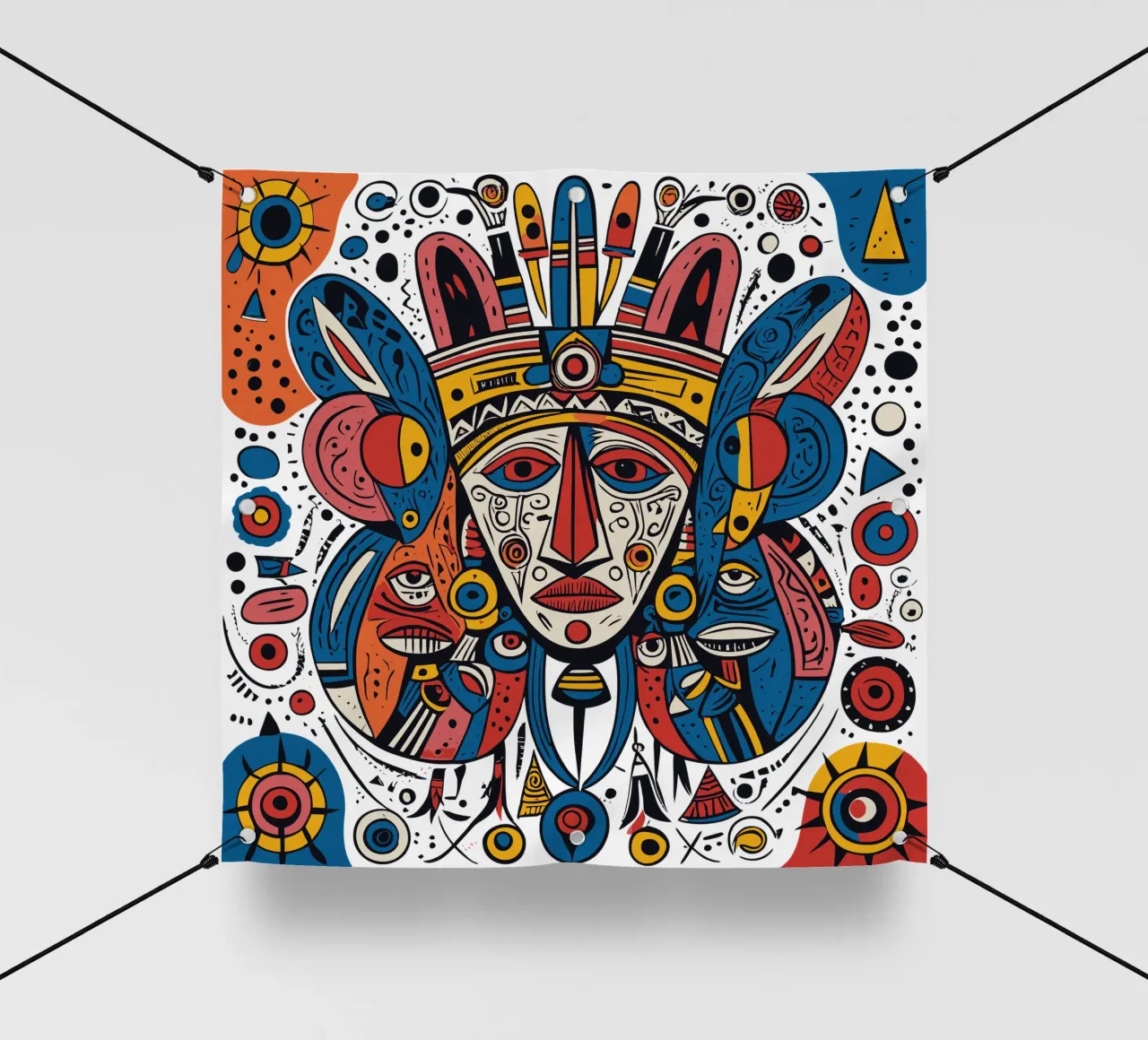 Aztec Mask Graffiti Art telo in pvc da Signorino