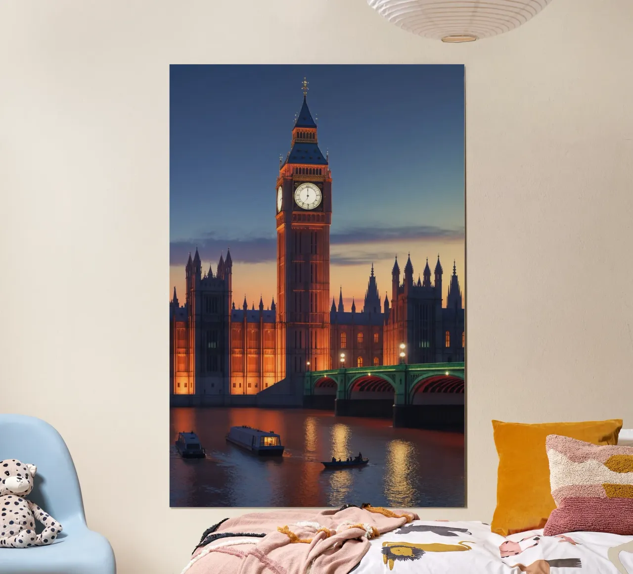 Big Ben and Westminster Bridge: Twilight Glow carta hahnemühle da AlbertKlee