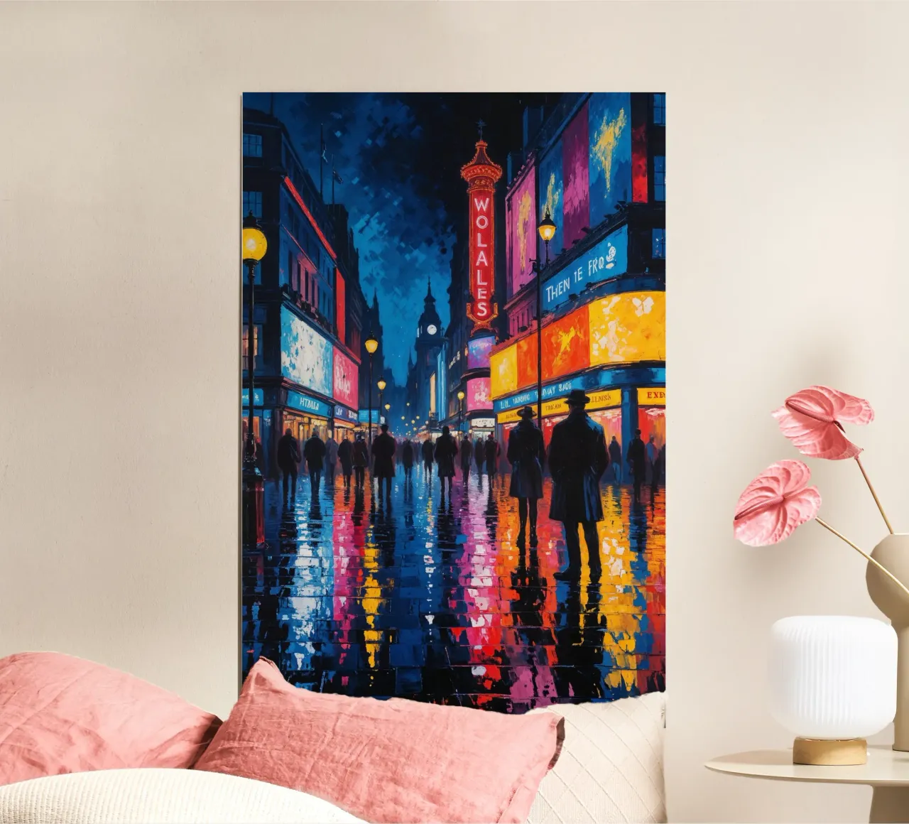 Vivid Neon Lights of Piccadilly Circus carta hahnemühle da AlbertKlee