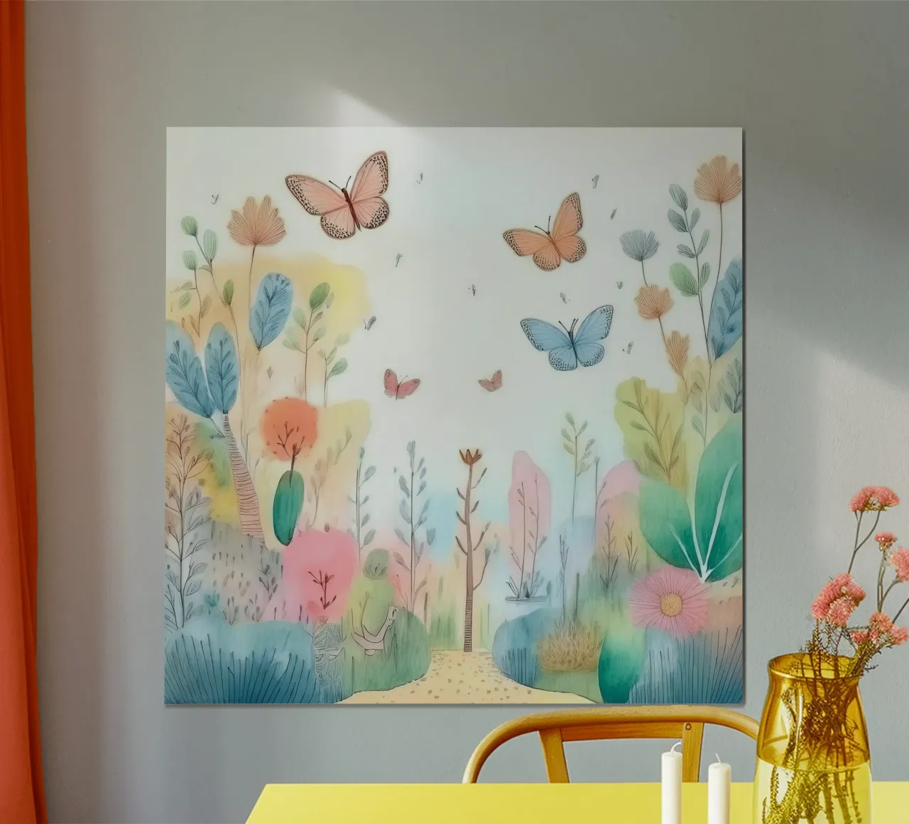 Giardino delle farfalle - Incantevole opera d'arte da parete sulla natura poster con telaio in plastica da HoneyDesignsByK